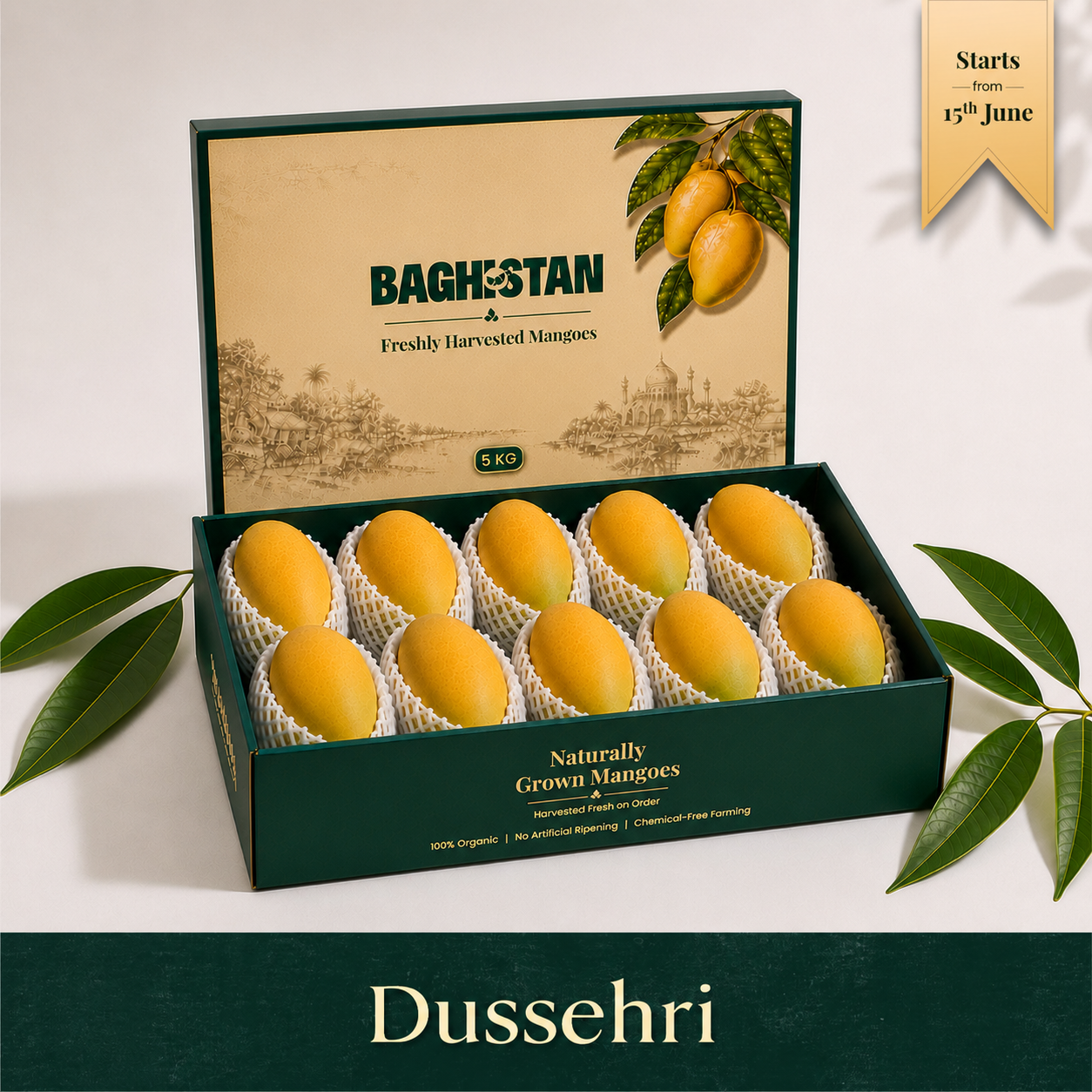 Organic Dussehri Mango | Pre-Booking, Harvesting from 10th June